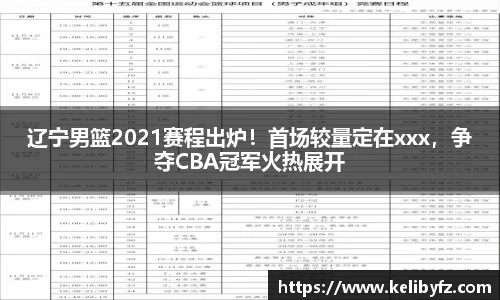 辽宁男篮2021赛程出炉！首场较量定在xxx，争夺CBA冠军火热展开